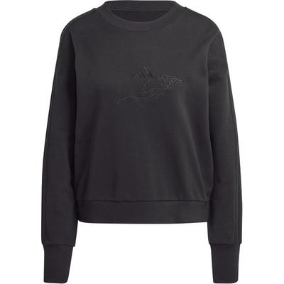 Pulover Casual cu Mânecă Lungă și Gât Rotund pentru Femei, Sweatshirt Negru JI9100
