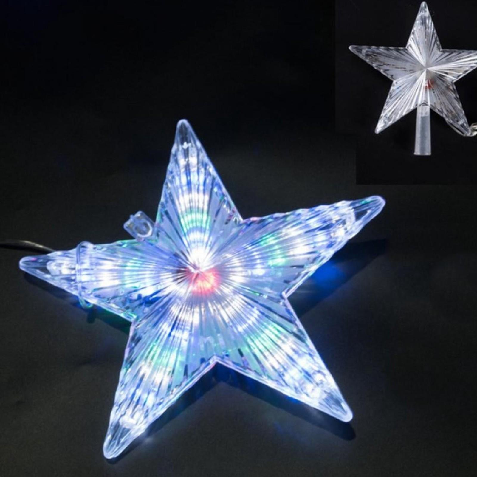 

Рождественская елка со светодиодными огнями, освещенная прозрачной пентаграммой, для украшения рождественской елки One Size