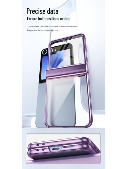 Samsung Z Flip6 Electroplated Full Coverage Drop-proof Case with Integrated Hinge Film