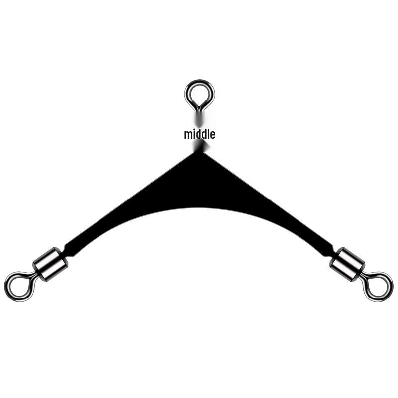 American Flat Shoulder Pole Swivel Connector: 3-Way Split Hook, Figure-8 Ring, Fishing Tackle Accessory