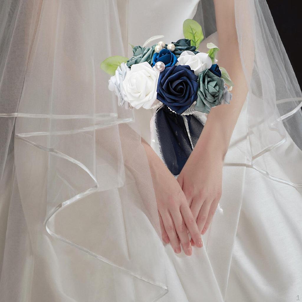 Wedding Bridal Bouquet Artificial Rose Flowers Tossing Decor for