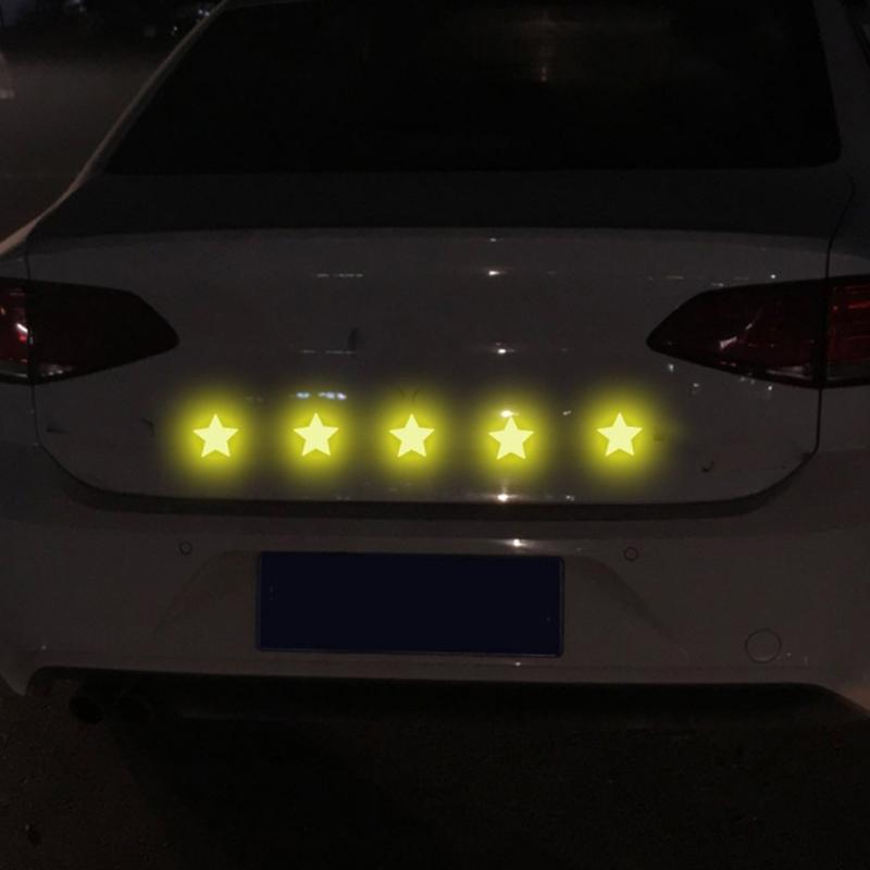 10pcs Reflective Star Decals for Car Motorcycle Night Visibility Safety Stickers Enhanced Nighttime Safety Easy To Apply