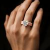 Khaki Silicone Band Ring with Solitaire Heart Cut CZ,  Soft Comfort Wedding Promise Jewelry Gift For Women