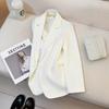 Women's High-End Street-Style White Suit Jacket - Spring/Autumn 2026 Temperament Goddess Casual Style