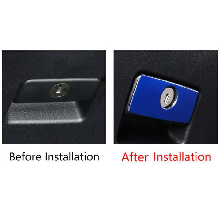 1x Blue Steel Co-Pilot Storage Box Handle Cover Trim For Toyota Highlander 14-19