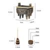 Chinese Bronze Tripod Incense Burner Metal Gourd-shape/Nine-hole Incense Holder Incense Stick Holder for Yoga Meditation Decor