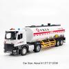 1:24 Container Truck Model Miniature Toys Alloy Diecast Dump Truck Tanker Vehicle Models Sound Light Doors Opened for Kids Gifts