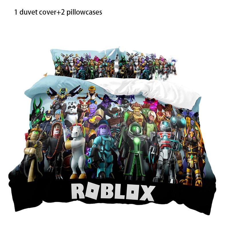 High-quality Cartoon Roblox Minecraft Bedding Set Digital Print Soft And Cozy White Color