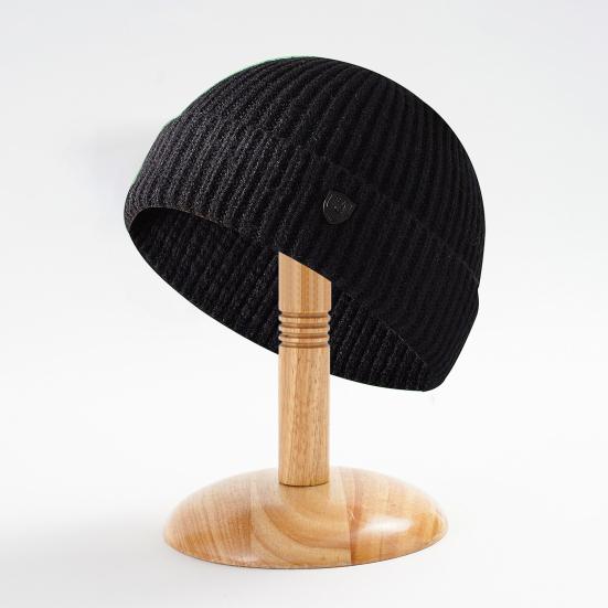 Herbst Winter Warme Gestrickte Hut Männer Frauen Einfarbig Rippen Mützen Hut Im Freien Winddichte Dicke Wandern Radfahren Hut