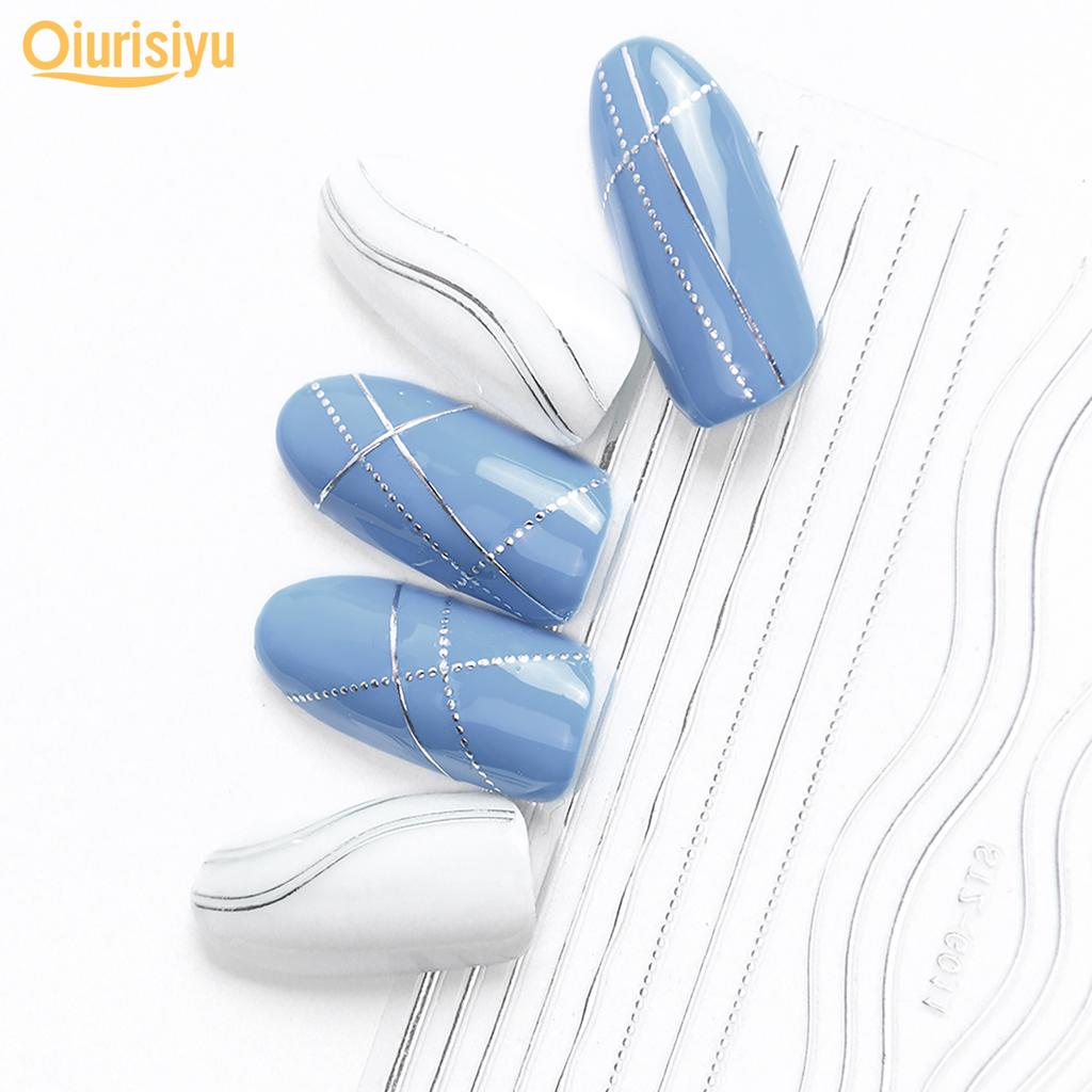 Gold Colour Geometry Shapes Nail Art Sticker