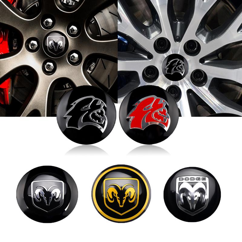 56MM 4Pcs Car Wheel Center Hub Cap For Dodge Durango Caliber Dakota Neon SXT Nitro Ram1500 Viper Badge Covers Sticker Accessorie