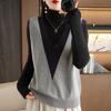 YYFS Gilet lavorato a maglia maglioni larghi senza maniche con scollo a V senza maniche autunno inverno moda donna