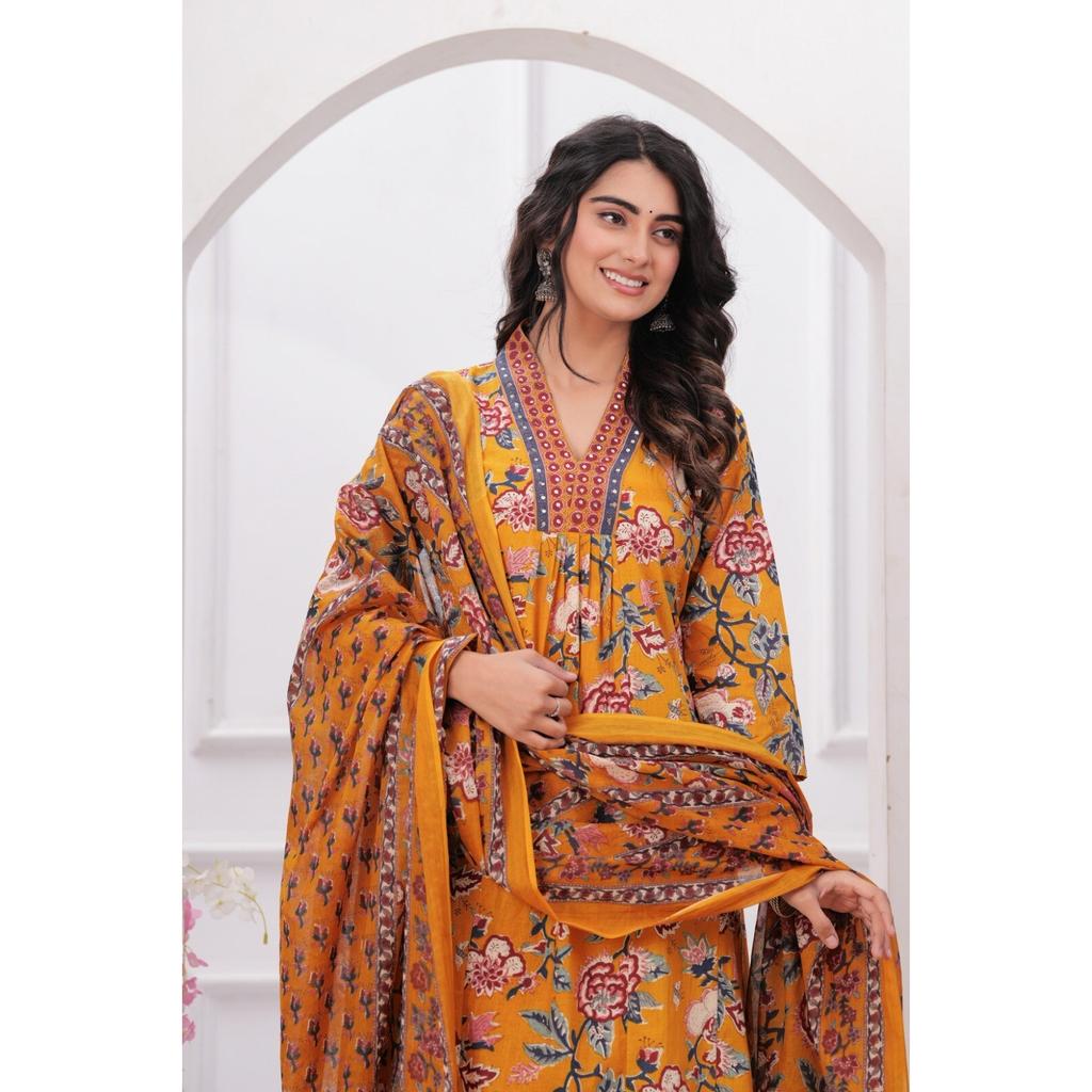 Women Designer Cotton Top Tunic Kurti Set Indian Bollywood Party Salwar Suit SC-2297