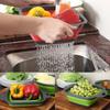 Silicone Folding Drainer Basket Portable Kitchen Strainer Fruit Vegetable Washing Folding Drainer Kitchenware Drain Device GLW01