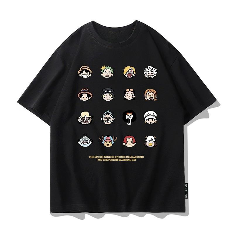 One Piece Anime Luffy Nika Tee Unisexs Summer Casual Trendy Short Sleeve M