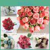 Stunning 12 Head Artificial Flowers Rose Silk Bouquet For Elegant Wedding Dcor