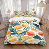 3pcs Citrus Fruits Quilt Set - Soft and Comfortable Bedroom, Guest Room and Dorm Decor Bedding Set 1 Quilt Cover + 2 Pillowcases.K041