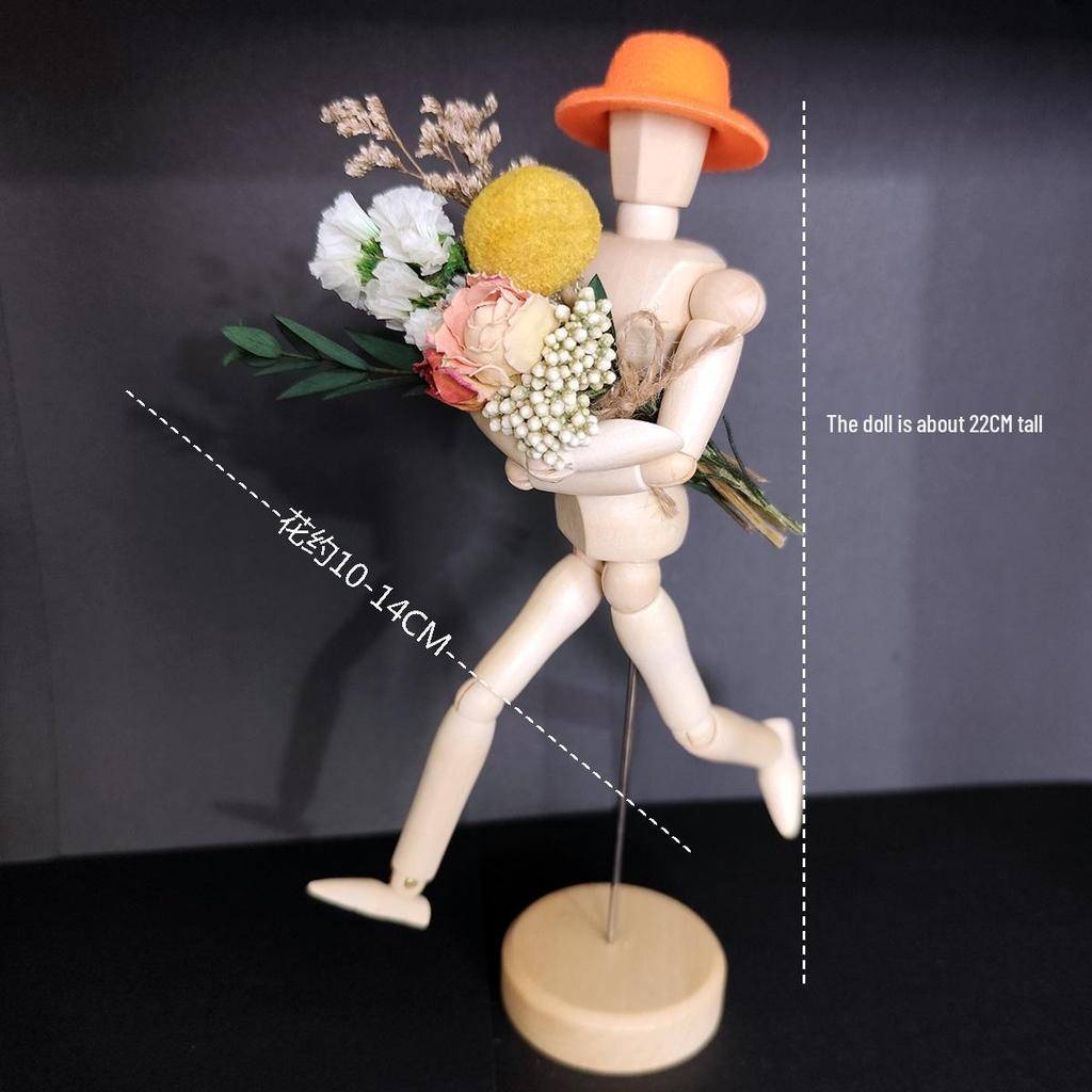 Jointed Wooden Puppet Doll: Handcrafted Human Body Ornament & Decompression Gadget.