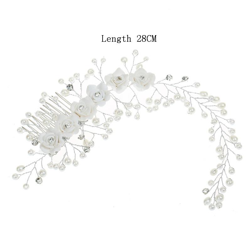 1Pcs Hair Accessories Made Hair Color Pearl Wedding Hair Combs For Bridal Flower Headpiece Women Hair Ornaments Jewelry