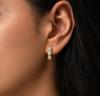 Cubic Zirconia Baguette Hoop Earrings, Gift For Her, Luxury Small Huggie Hoops