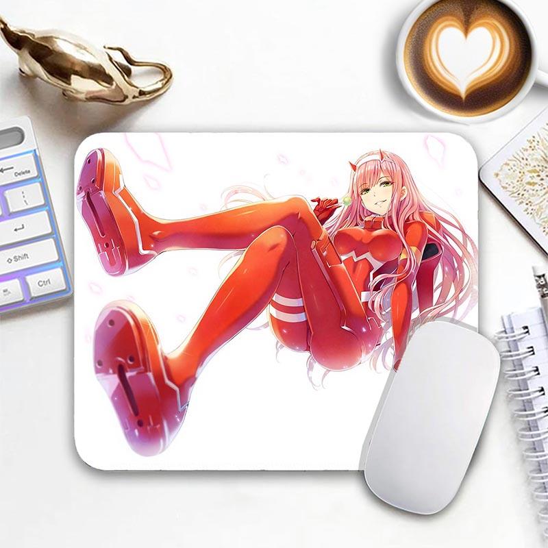 Anime Kawii Standard Mouse Pad D_DARLING in the F_FRANXX Zero Two Gamer Small Mousepad Travel Mouse Mat Non-Slip Mousemat