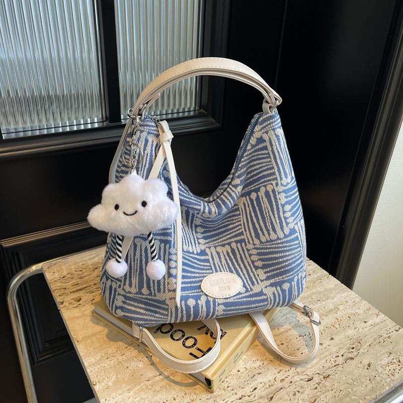 Ielgy Ladies High-End Feeling Autumn Winter Canvas One-Shoulder Large-Capacity Tote Bag