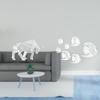 Modern Resin Bull Sculpture Abstract Figurine with Acrylic Mirror Fish Wall Decals for Entryway
