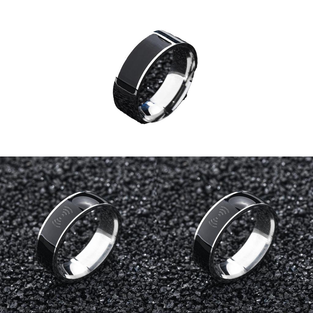 Stainless Steel Nfc Smart Ring With Gold Plating For Unisex Tech Accessories