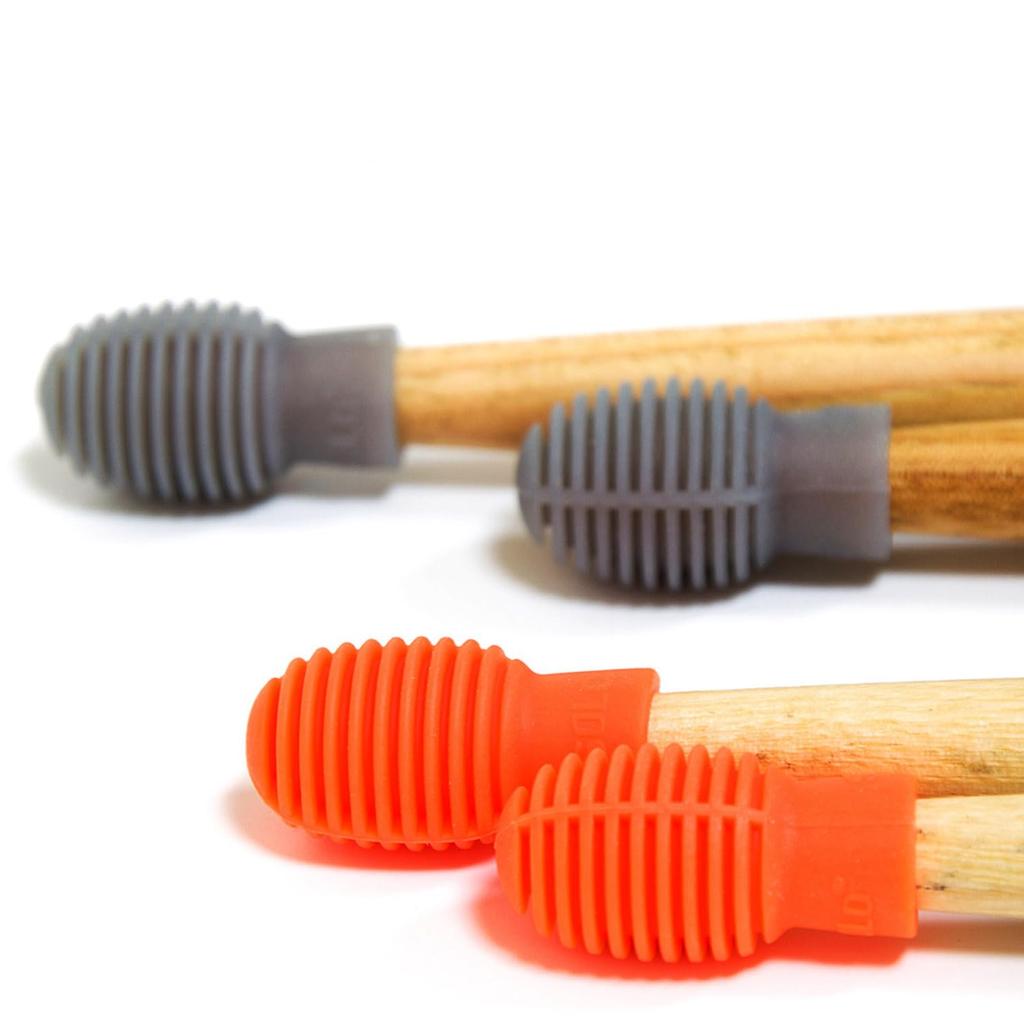 Roczential Drumstick Tip Drumstick Mute Damper Tip Silicone Drumstick Silencer Tip Protective Caps for Beginners 4-Piece Covers, Supporters, (Orange)