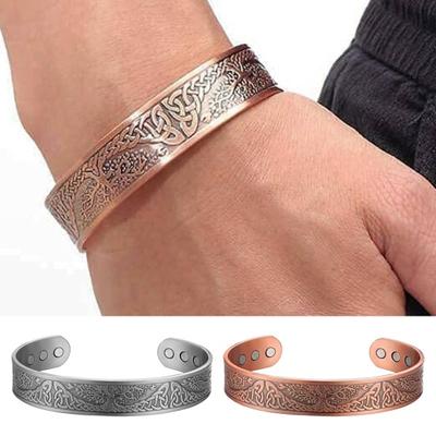 Bracciale aperto da donna Bracciale regolabile con polsino in lega di zinco Riduce l'affaticamento Tensione muscolare Sollievo dal dolore articolare Rilassamento Bracciale da donna