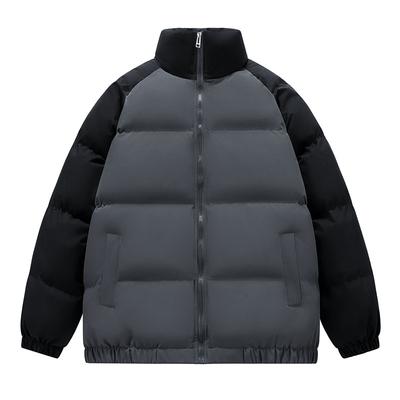 Winter Winddichte Verdickte Stehkragen Kontrastierende Baumwollkleidung Herren Winter Winddichte Verdickte Jacke