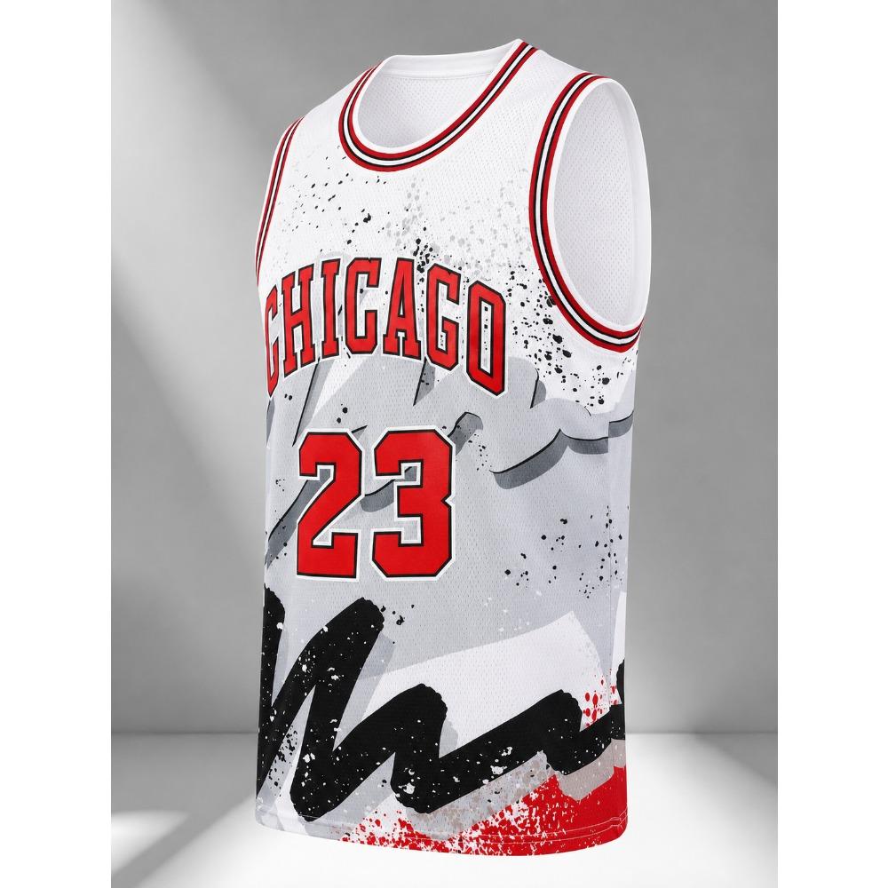 33 New York Knicks Graffiti Basketball Jersey Splash Art Print Breathable Mesh Sleeveless Fan Sport Tank Uniform Kids and Family