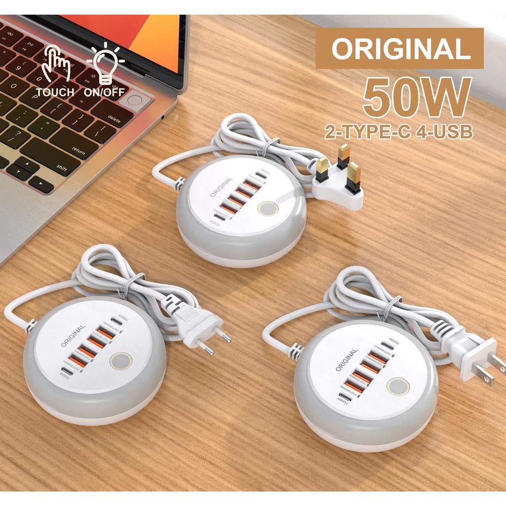 50W Fast Charger Power Strip MultiPort USB C Socket Type C Wall Charger USB HUB Phone Adapter For iPhone Xiaomi Charging Station