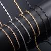 Yadreva Lip Embossed Chain 2.5mm Thin Stainless Steel Necklace Handmade Link Waterproof Jewelry Accessories