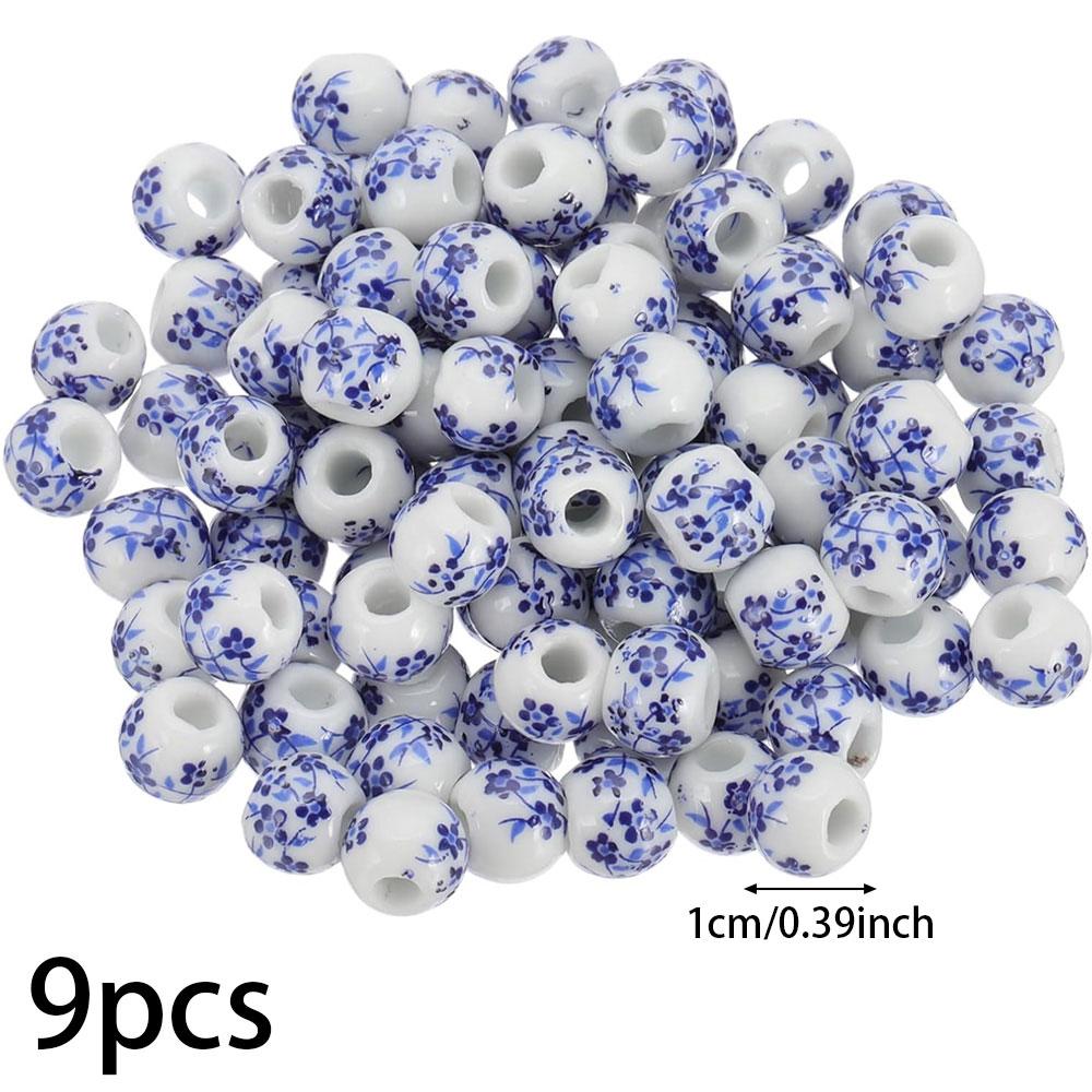 

9/16/21 шт. керамические бусины, 10 мм керамические бусины с принтом, круглые бусины-цветы, бижутерия, разделительные бусины, сделай сам, летний пляжный браслет на лодыжку, серьги 9pcs