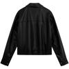 Calvin Klein Trendy Motorcycle Textured Zip Collar Jacket Women Jacket Space-Black J224709