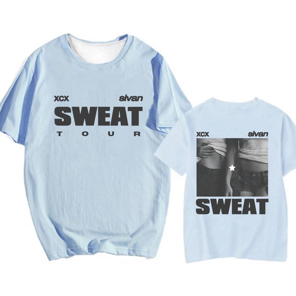 

RUSH Troye Sivan T-shirt Charli Xcx Sports Pattern T-shirt Short Sleeved Round Neck T-shirt Casual Women s T-shirt Printed S