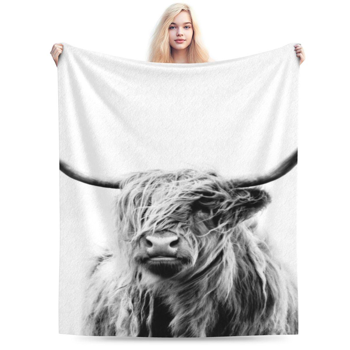 

Portrait Of A Highland Cow Custom Comfortable Decorate Home An UltraSoft Micro Fleece Blanket 75x100cm