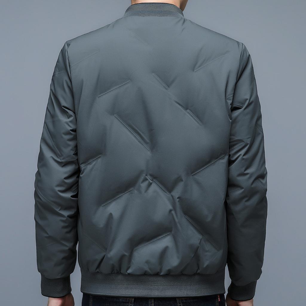 Men's Winter Duck Down Top Stand-up Collar Thickened Baseball Jersey Business Fashion Casual Thermal Jacket