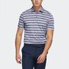 Adidas Logo Embroidered Striped Vertical Button Short Sleeve Polo Shirt Men Polo Shirts Navy-Blue HS7579