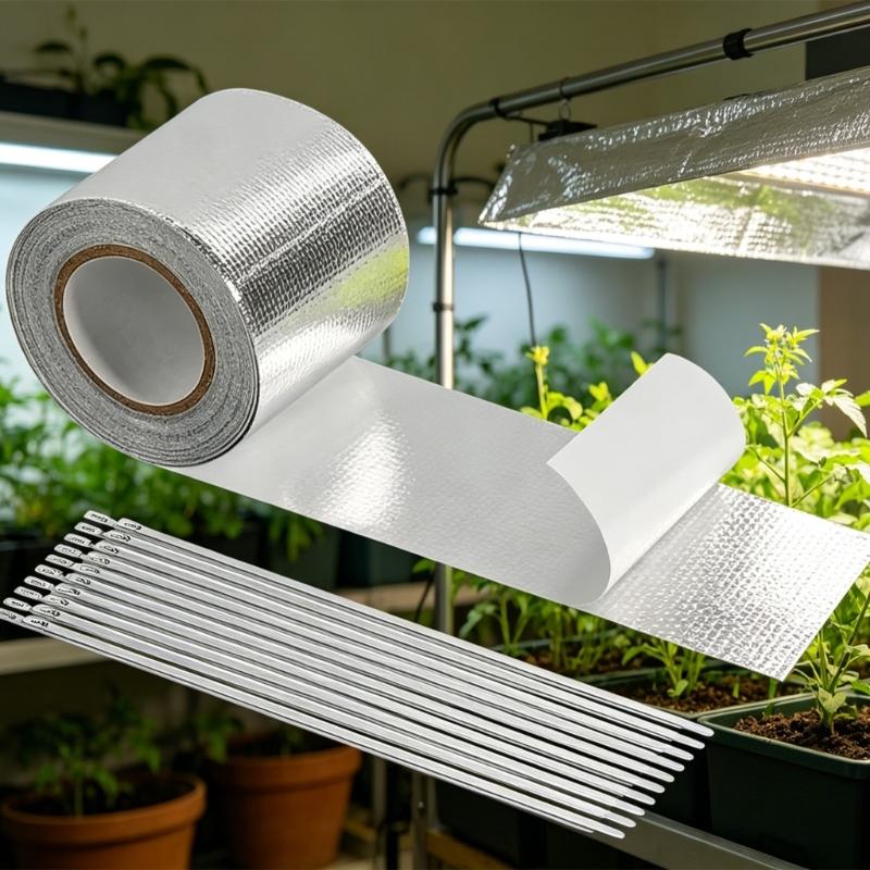 Reflective Aluminum Foil Tape For Engine And Exhaust Wrapping With 20 Rustless Steel Cable Ties for Automotive