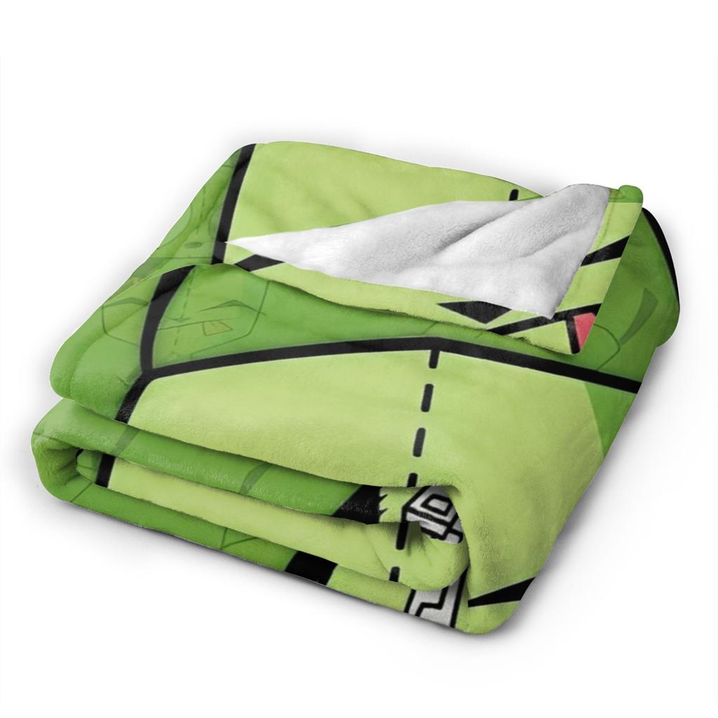 Invaders Zims Gestrickte Decke Cartoon Plüsch Überwurfdecke Sommer Klimaanlage Personalisierbar Weich Warm Bettwäsche,