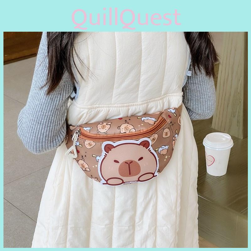 Printed Capybara Crossbody Chest Bag Children Cartoon Outdoor Leisure Waist Pack