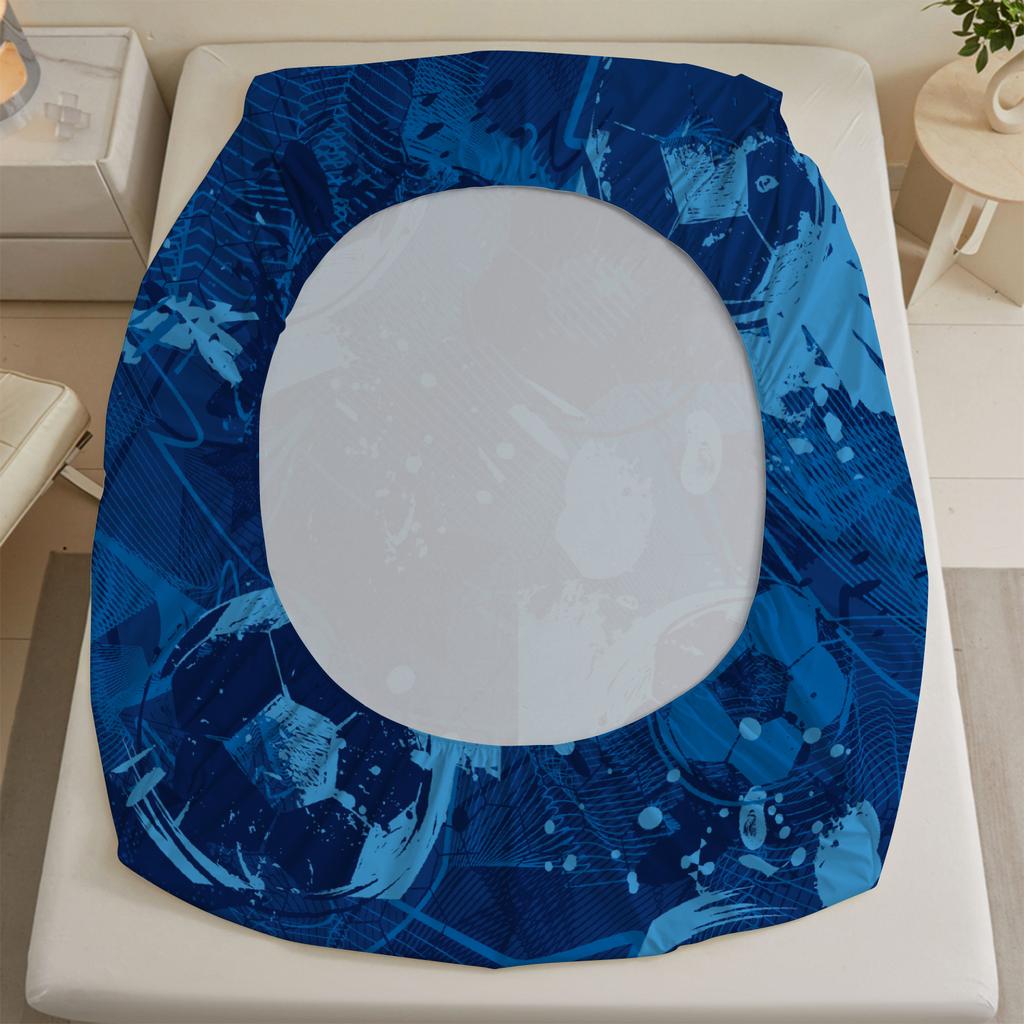 1 Football Digital Printed Frosted Fitted Sheet,bedroom Printed Bed Cover,bedding(No Pillowcase)