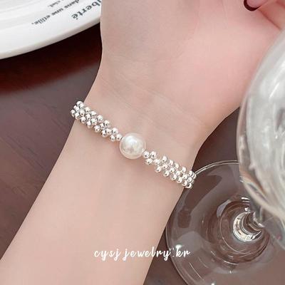 Cuiyan S925 Sterlingsilber Armband im koreanischen Stil mit Perlen und Kügelchen für Damen – Einzigartiges Design Geschenk Schmuck
