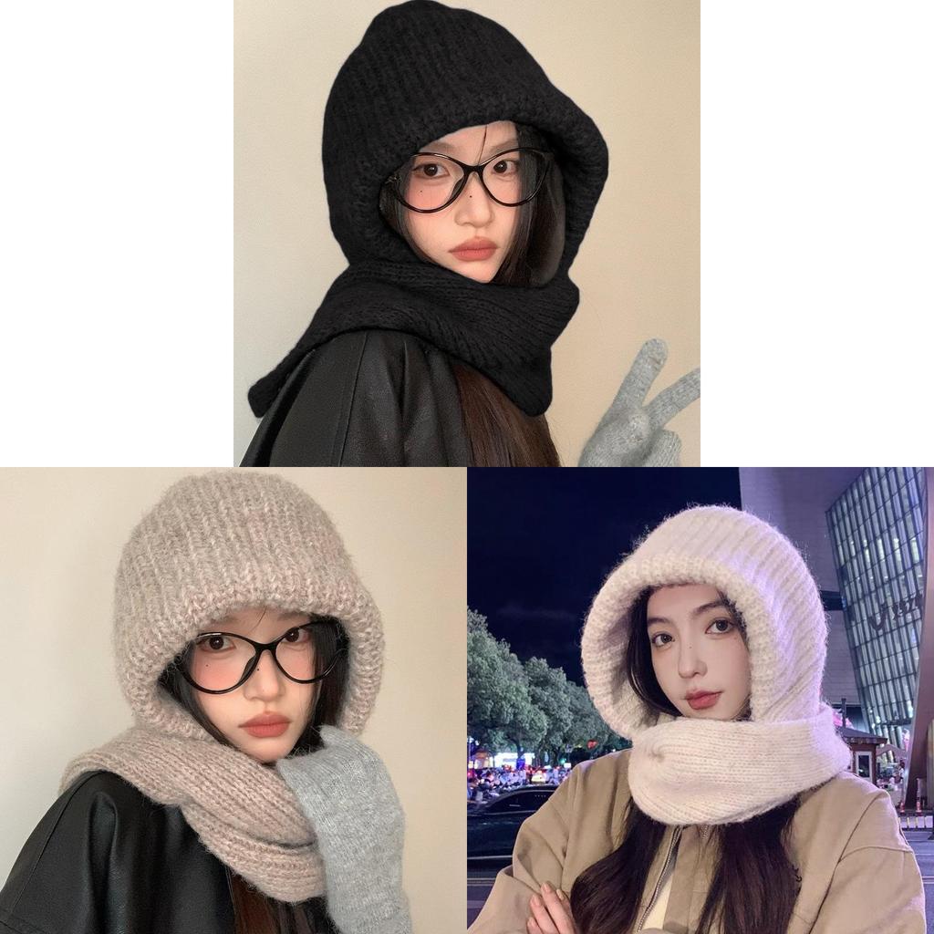 Knitted Winter Hat With Solid Color For Cold Weather Outdoor Activities