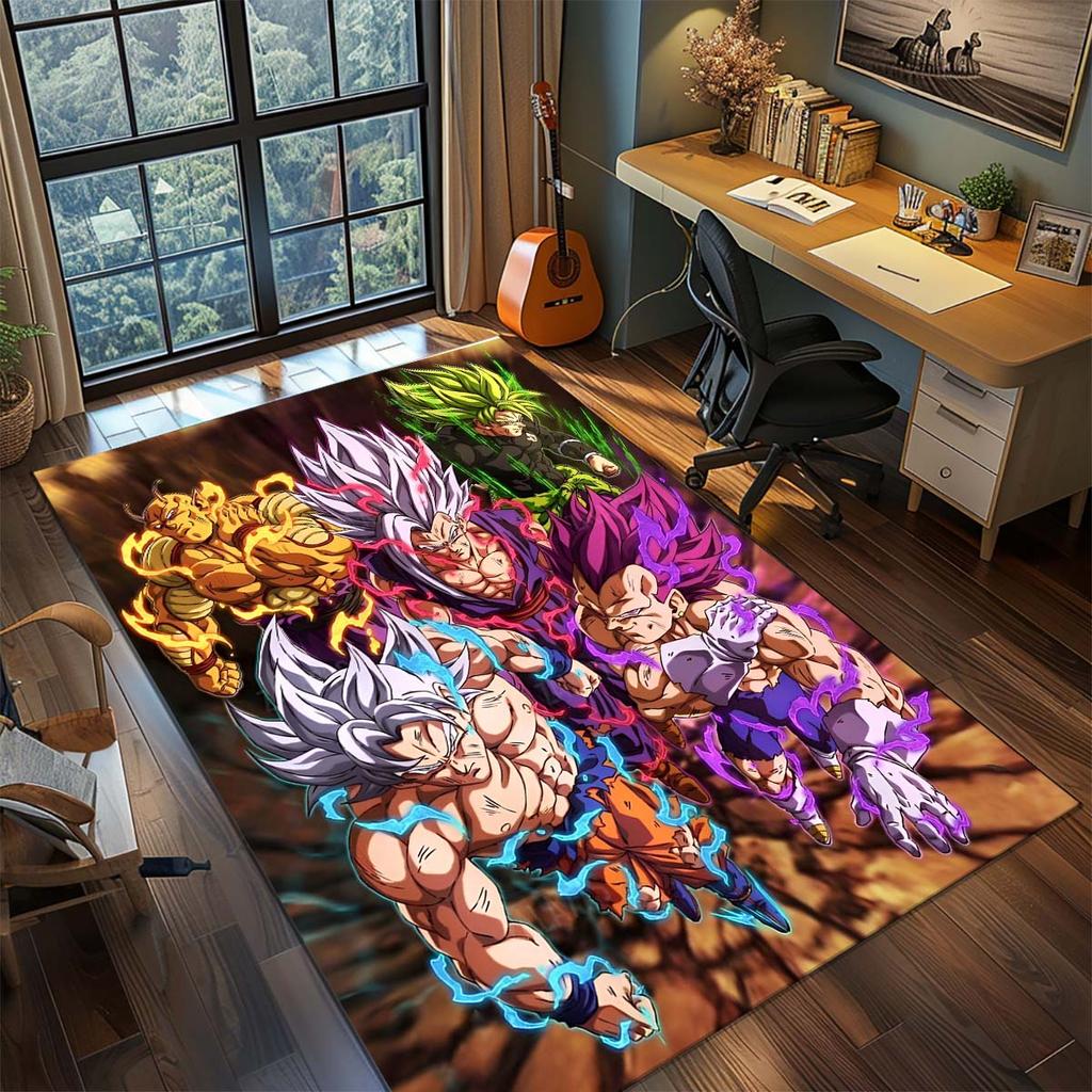 Dragon Ball Goku Anime Rug Carpet Large Area Rug Non Slip Washable Floor Mat Gamer Room Bedroom Home Decor -QJY