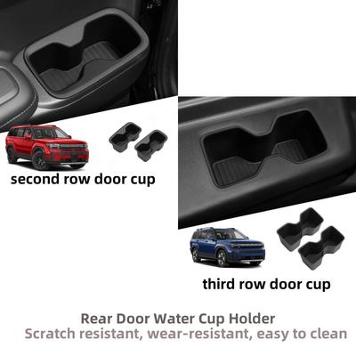 For Hyundai Santa Fe 6/7 Seats 2024-2026 (2Row and 3Row) Door Side Cup Holder Insert Cup Box Shock-Absorbing Storage Tray TPE