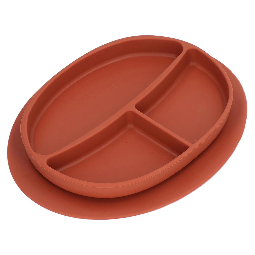 Baby Suction Plate BPA Free Microwave Dishwasher Safe Prevent Slip Portable Silicone Toddler Divided Dish
