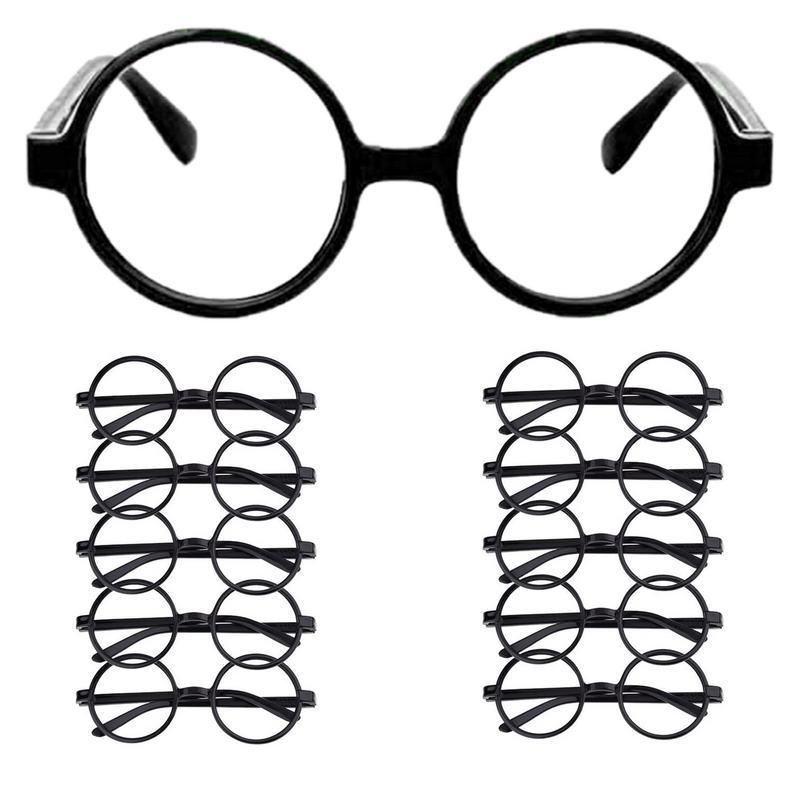 10 Stück Harry Zauberer Brillen Runde Fassung Brillen Ohne Gläser Halloween Kostüme Harry-potters Cosplay Requisiten Party Dekorationen Zubehör